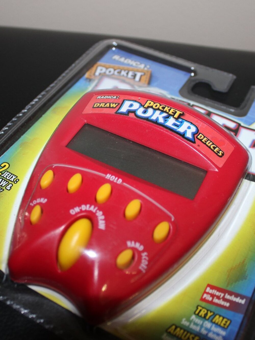 3/$118❤️vintage 1999 Radica Pocket Poker Draw & Deuces Electronic Handheld Game